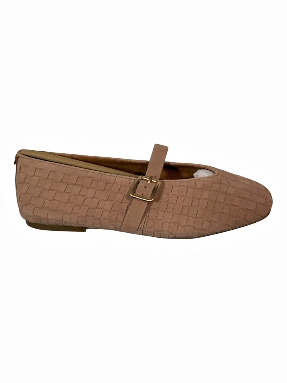 Gentle Souls Winifred Woven Suede Mary Jane Flat Woven Flats Baby Pink US 11 M